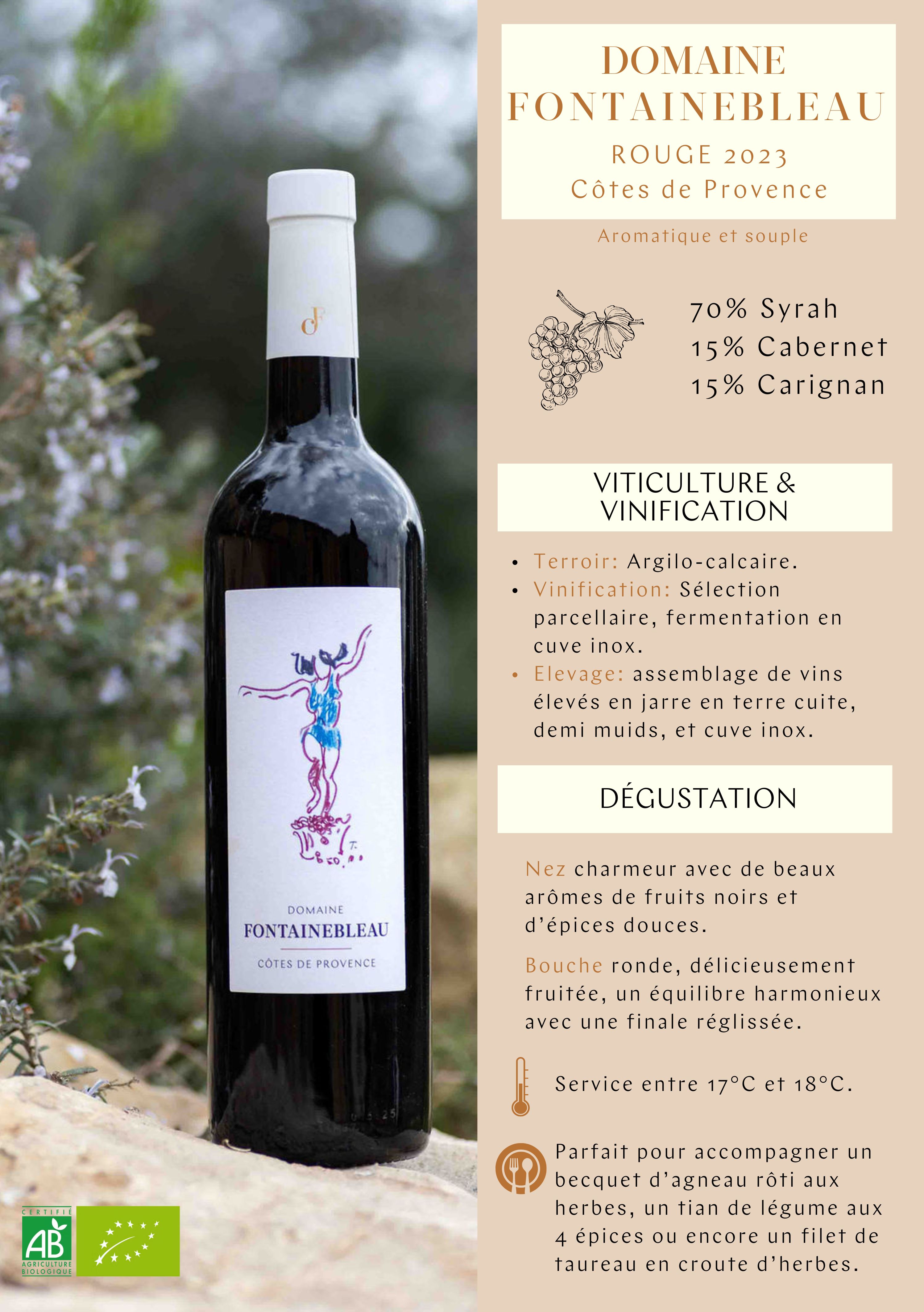 Fontainebleau Côtes de Provence Rouge 2023 Traquandi