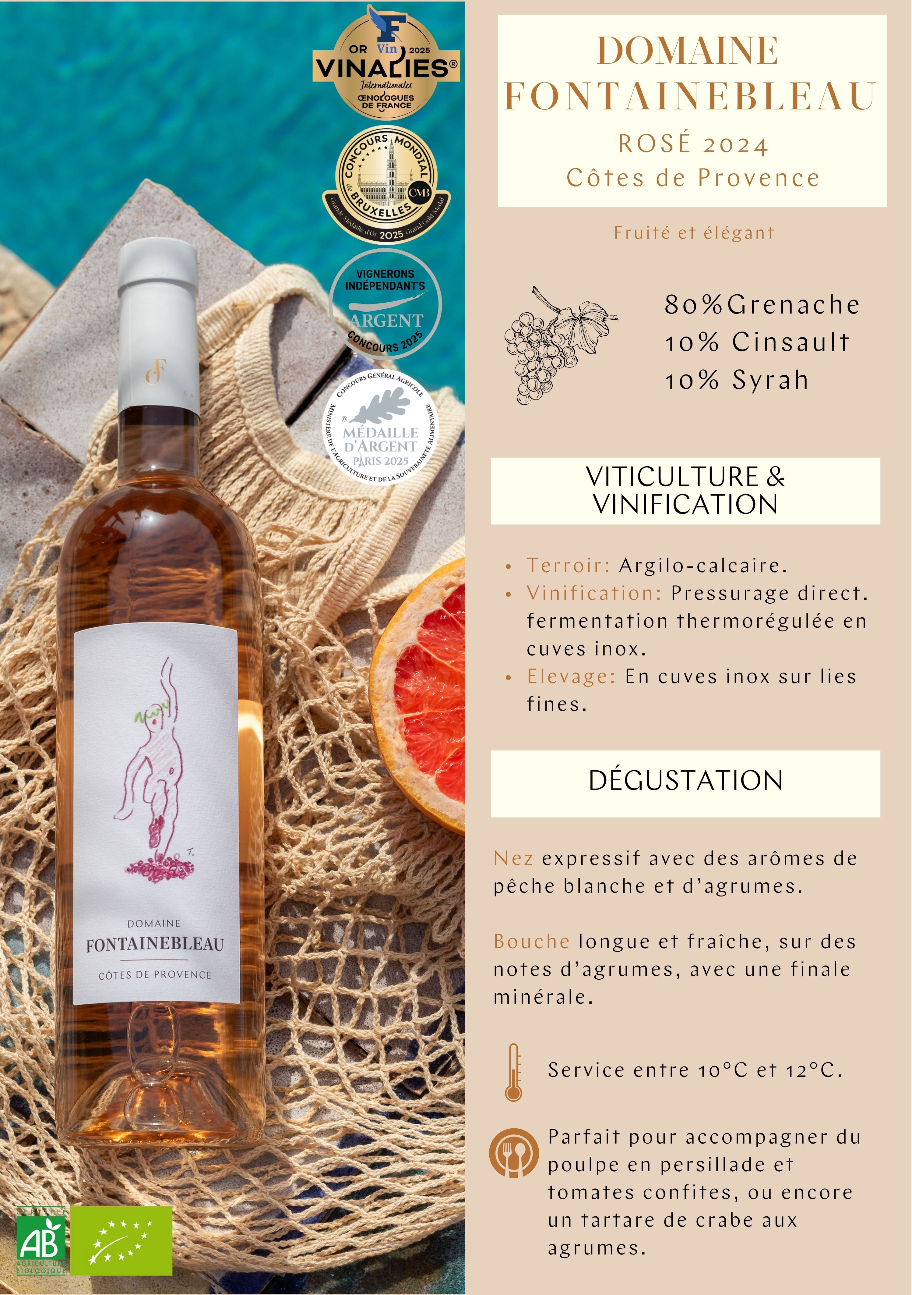 Fontainebleau Provence Côtes de Provence Rosé Traquandi